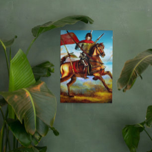 Fantasy Medieval Soldier AI Digital Art Poster #01