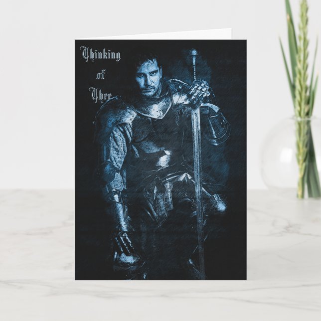 Fantasy Medieval Warrior In Armour Illustration  Card (Front)