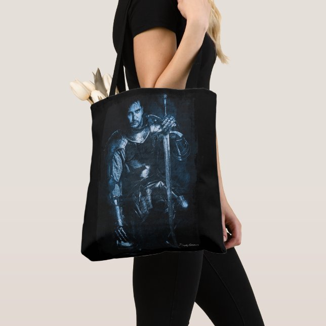 Fantasy Medieval Warrior In Armour Illustration  Tote Bag (Close Up)