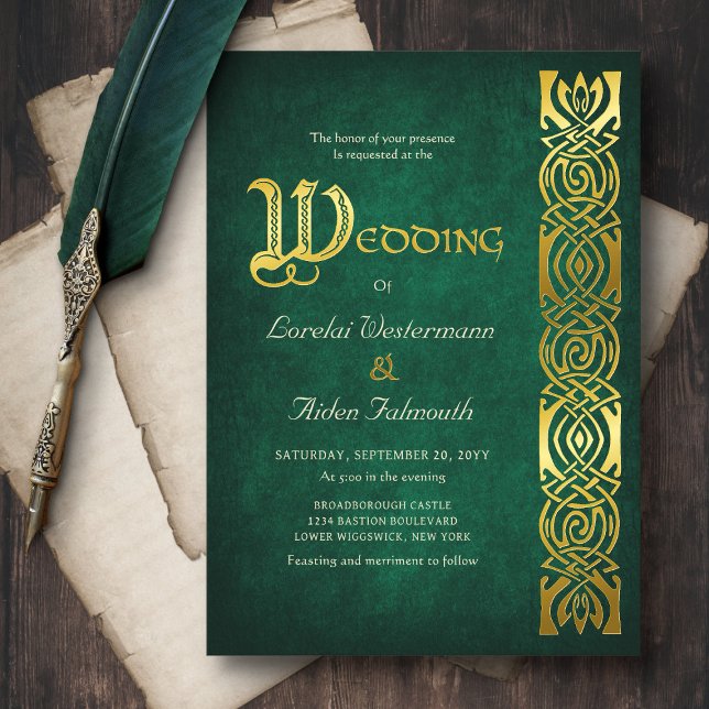 Fantasy Medieval Wedding Foil Invitation (Creator Uploaded)