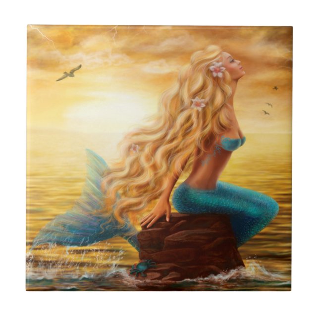 Fantasy Mermaid Ceramic Tile (Front)