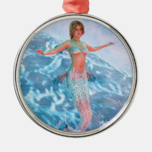 Fantasy Mermaid Metal Ornament