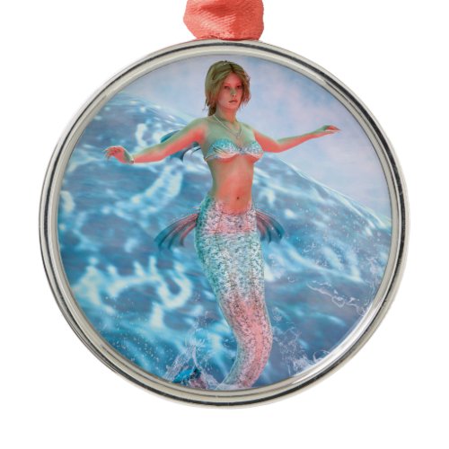 Fantasy Mermaid Metal Ornament