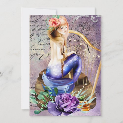 Fantasy Mermaid Quinceaera  Invitation