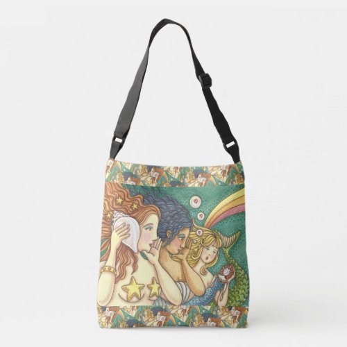 FANTASY MERMAID SISTERHOOD SHARING SECRET WISDOMS CROSSBODY BAG