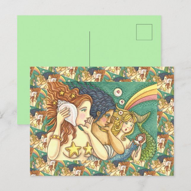 FANTASY MERMAID SISTERHOOD SHARING SECRET WISDOMS POSTCARD (Front/Back)