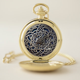 Fantasy Metal Steampunk Celtic Dragon Pocket Watch