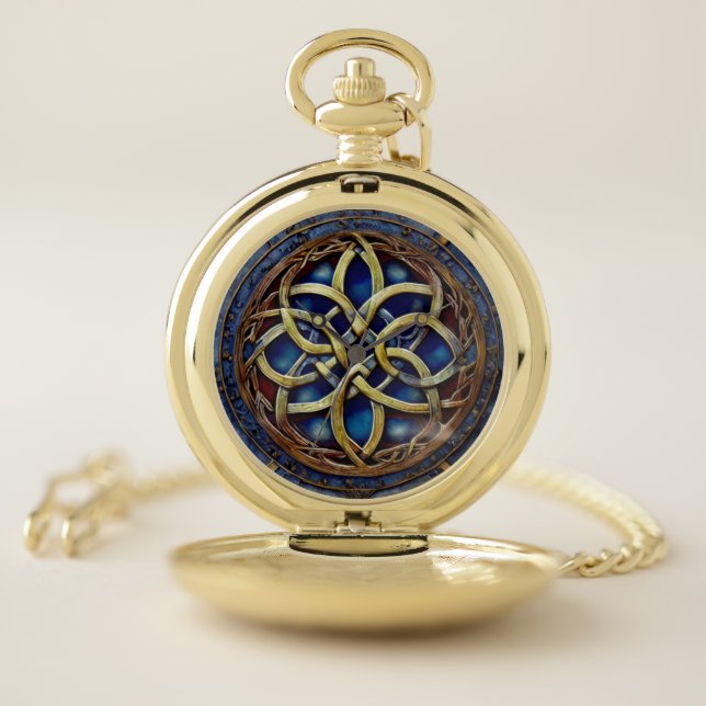Fantasy Metal Steampunk Celtic Knot Pocket Watch (Inside)