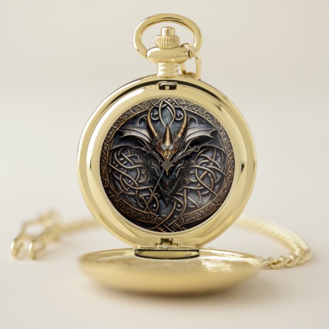 Fantasy Metal Steampunk Celtic Knotwork  Pocket Watch (Inside)