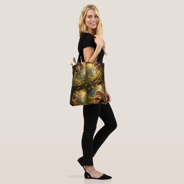 Fantasy mischief, enchanted forest all over print  tote bag (On Model)