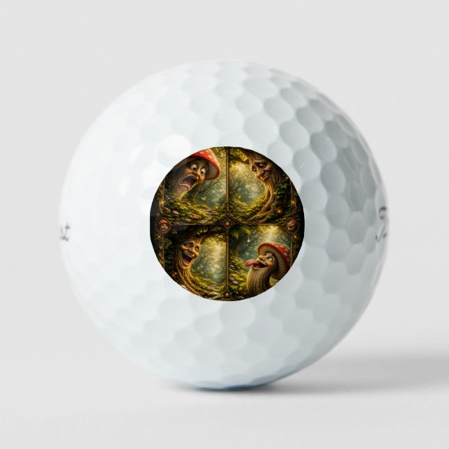 Fantasy mischief, enchanted Forest premium golf ba Balls (Front)