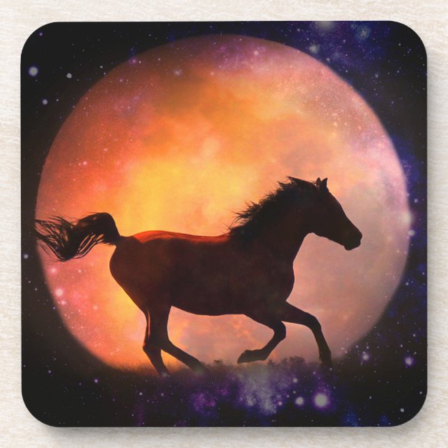 Fantasy Moon and Horse  Beverage Coaster (Front)