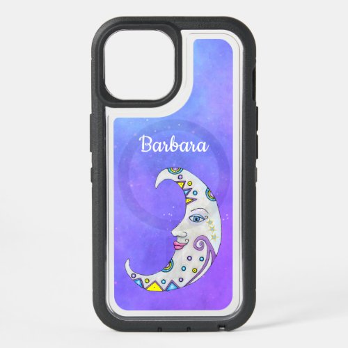 Fantasy Moon Pretty Face Decorated With Color Sky iPhone 15 Case