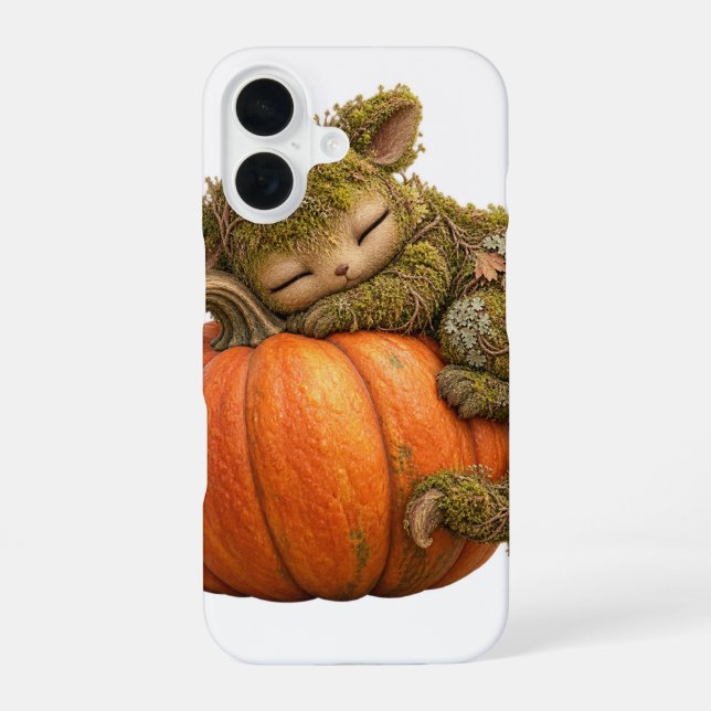 Fantasy Moss Creature Hugging Pumpkin Phone Case (Back)