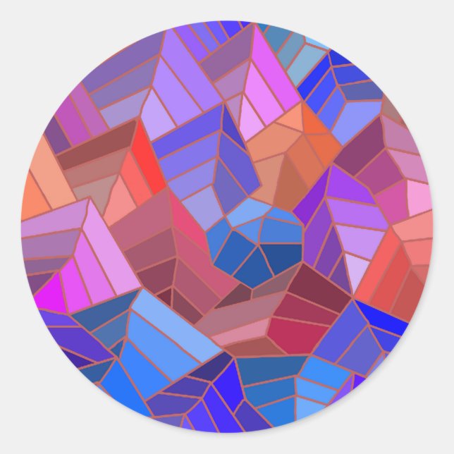 Fantasy Mountains View from the Sky Classic Round Sticker (Front)