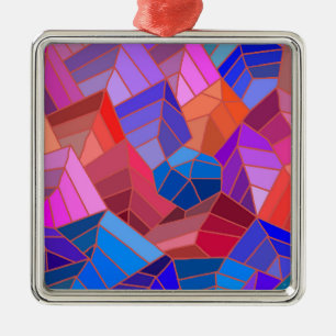 Fantasy Mountains View from the Sky Metal Ornament