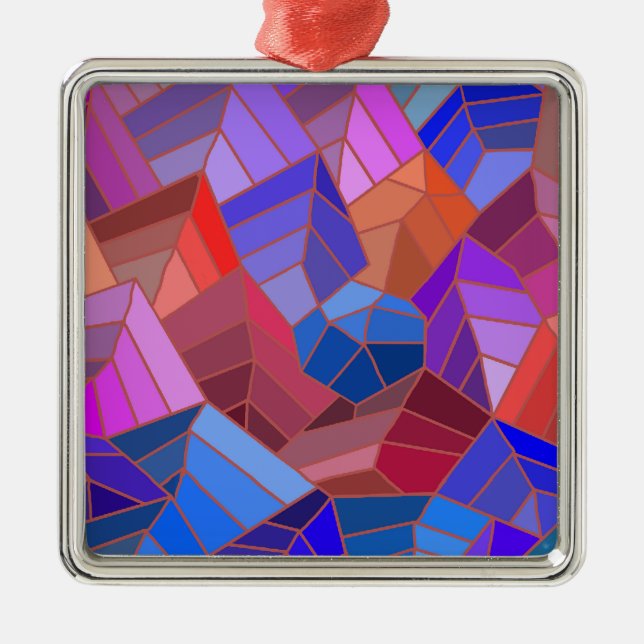 Fantasy Mountains View from the Sky Metal Ornament (Front)