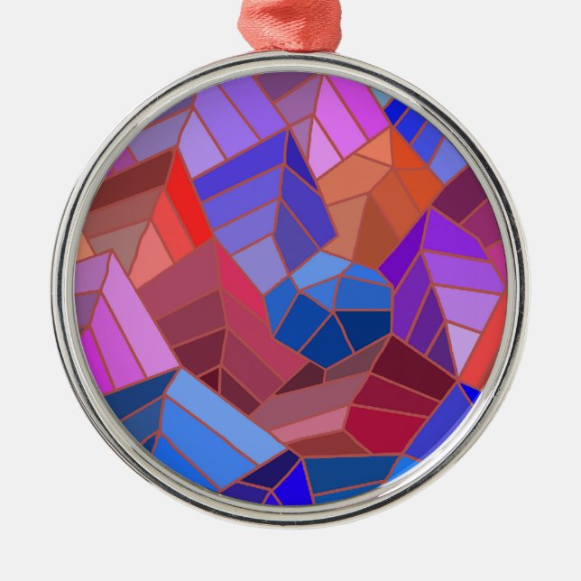 Fantasy Mountains View from the Sky Metal Ornament (Front)