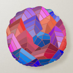 Fantasy Mountains View from the Sky Round Pillow