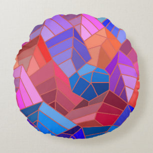 Fantasy Mountains View from the Sky Round Pillow