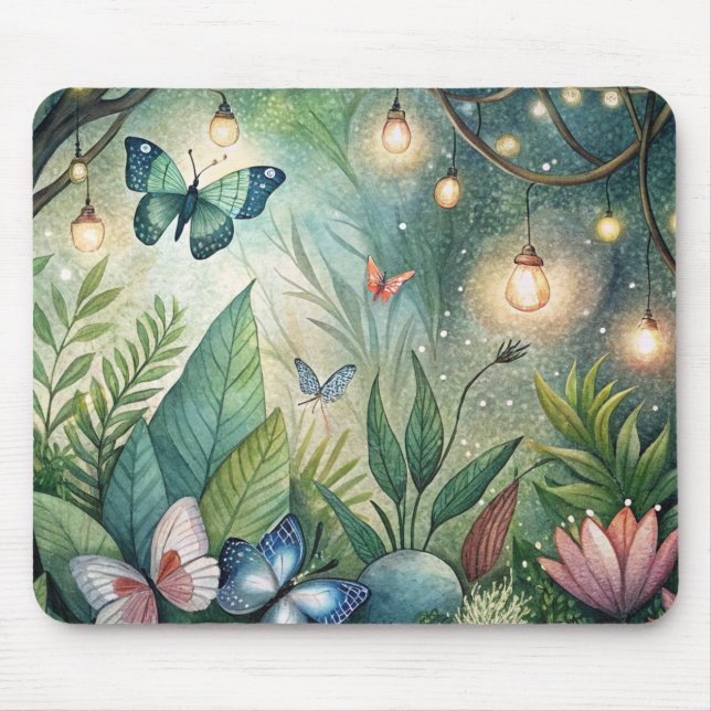 Fantasy Mousepad W/ Flowers and Butterflies  (Front)