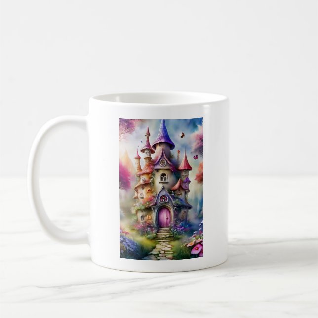 Fantasy Mushroom House Mug (Left)