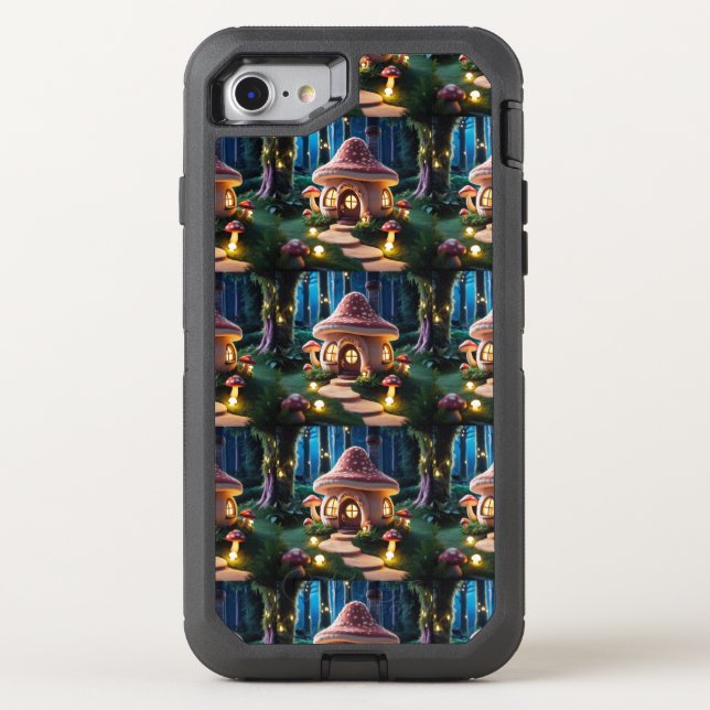 Fantasy mushroom house otterbox iPhone case (Back)