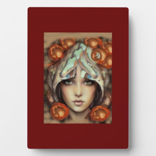 fantasy mushroom lady artist designed picture art plaque