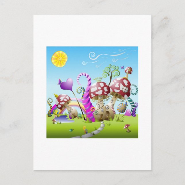 fantasy mushrooms postcard (Front)