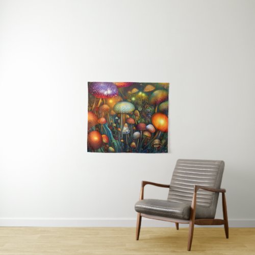 Fantasy Mushrooms Tapestry