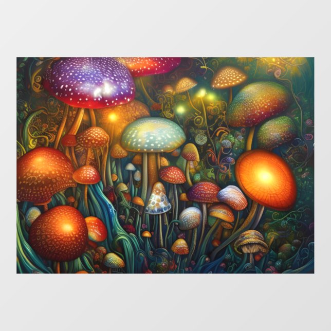 Fantasy Mushrooms Window Cling (Sheet)