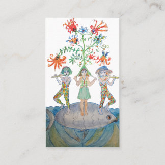 Fantasy Musicians on a Giant Fish Business Card