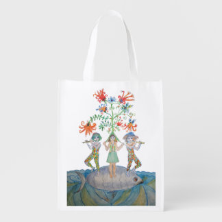 Fantasy Musicians on a Giant Fish Grocery Bag