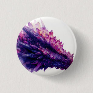 Fantasy Mystical Amethyst Crystal Dragon Beast Button