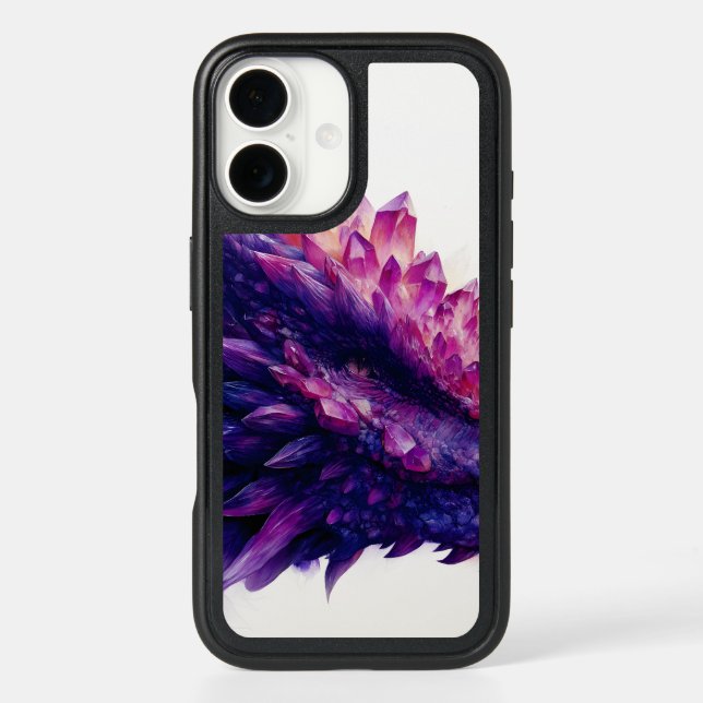 Fantasy Mystical Amethyst Crystal Dragon Beast Otterbox iPhone Case (Back)