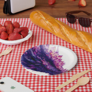 Fantasy Mystical Amethyst Crystal Dragon Beast Paper Plates