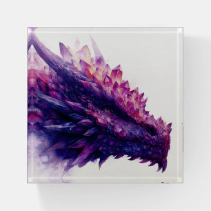 Fantasy Mystical Amethyst Crystal Dragon Beast Paperweight