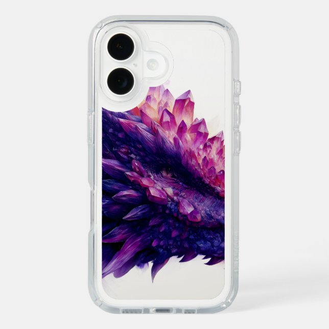 Fantasy Mystical Amethyst Crystal Dragon Beast Speck iPhone Case (Front)