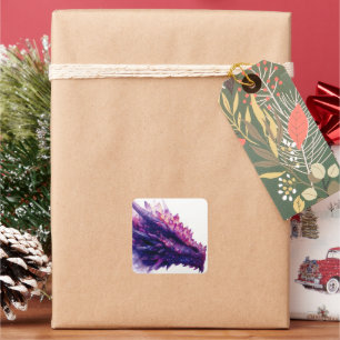 Fantasy Mystical Amethyst Crystal Dragon Beast Square Sticker
