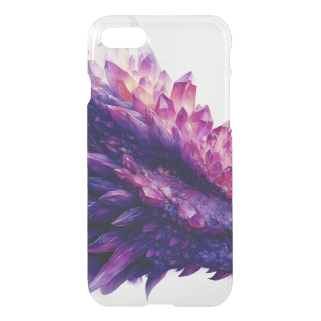 Fantasy Mystical Amethyst Crystal Dragon Beast Uncommon iPhone Case (Back)