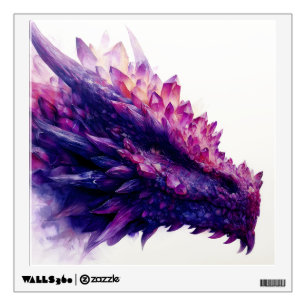 Fantasy Mystical Amethyst Crystal Dragon Beast Wall Decal