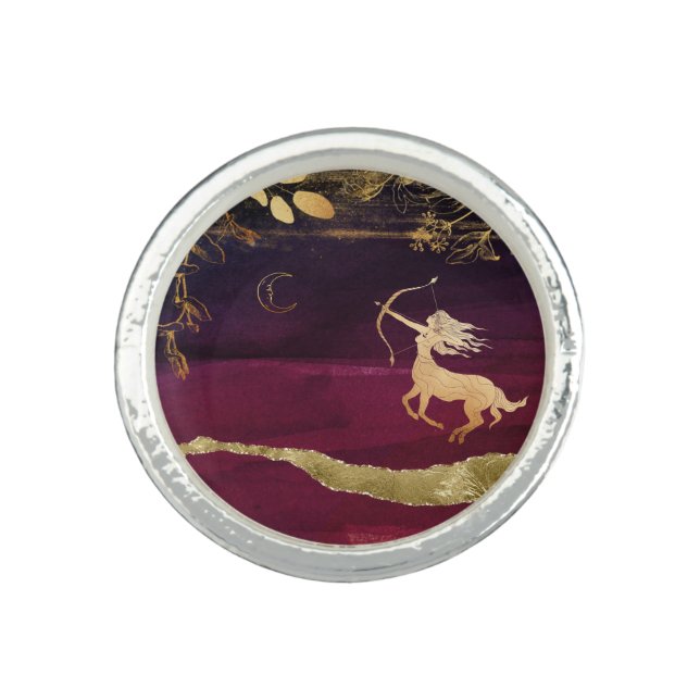 *~* Fantasy Mystical Archer Botanical  AP39 Moon Ring (Front)
