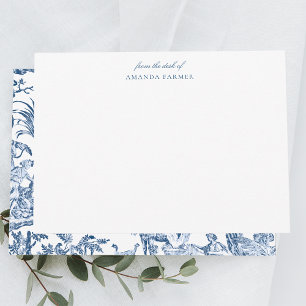 Fantasy Mythical Creatures Vintage Toile-Blue Note Card