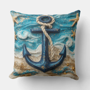 Fantasy Nautical Anchor Throw Pillow