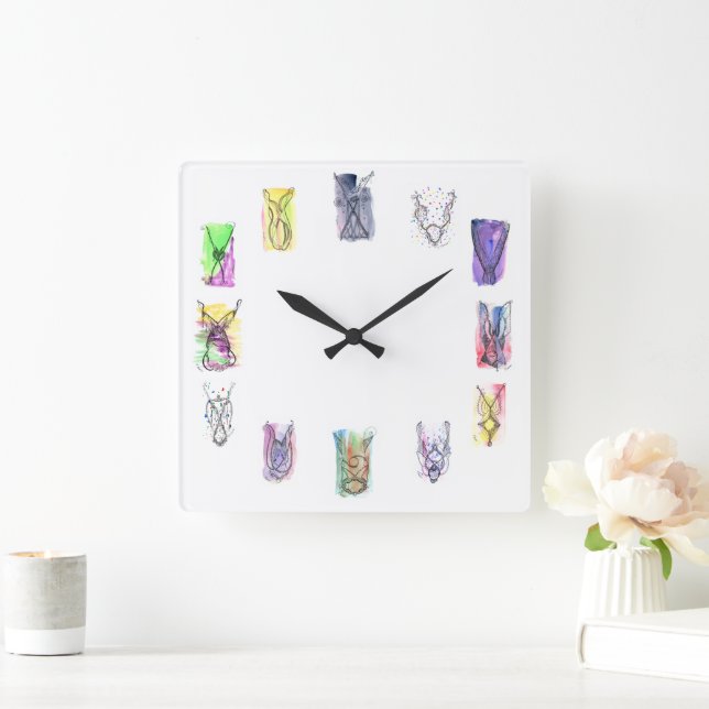 Fantasy Necklace Art Square Wall Clock (Home)