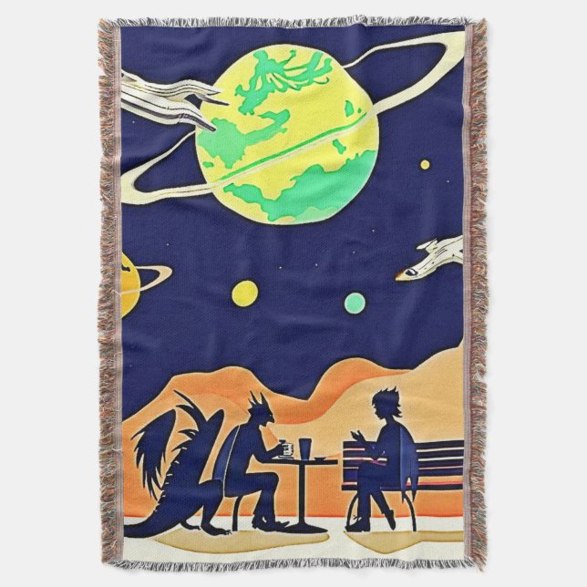  Fantasy Night Rendezvous Throw Blanket (Front Vertical)