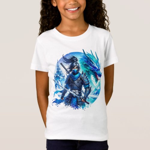 Fantasy Ninja and Ice Dragon T_Shirt