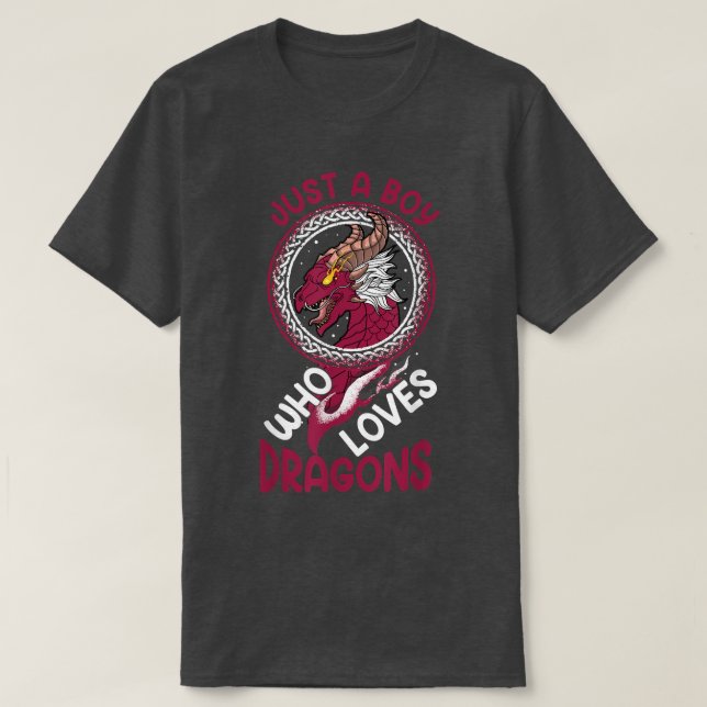 Fantasy Nordic Gaming Roleplay Just a Boy Who Love T-Shirt (Design Front)