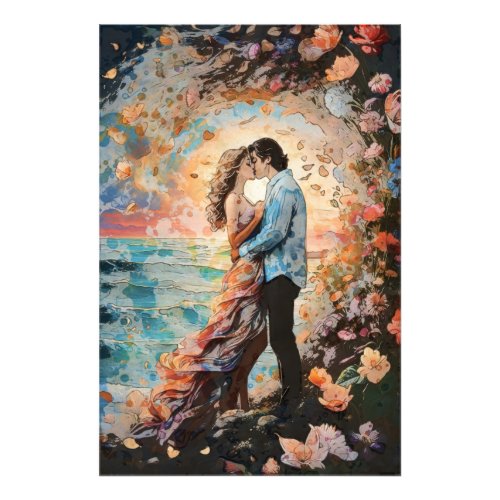  Fantasy Ocean Couple Romantic AP51 Hai_t Photo Print