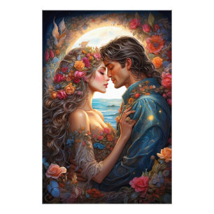 *~* Fantasy Ocean Couple Romantic AP51 Moonlight Photo Print